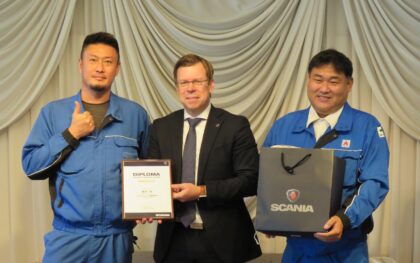 大川運輸、スカニア車でエコ運転　半年かけトレーニング