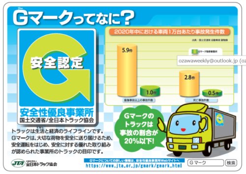 全ト協　主要ＳＡにステッカー、Ｇマーク制度を周知