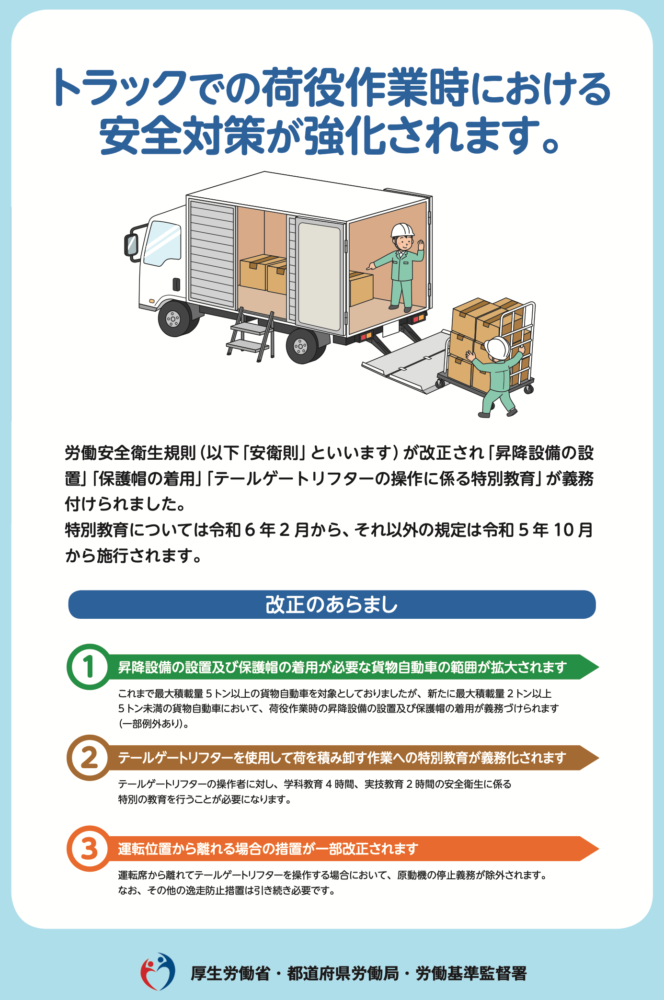 トラックの昇降設備なにが大事？ 施行に間に合うか