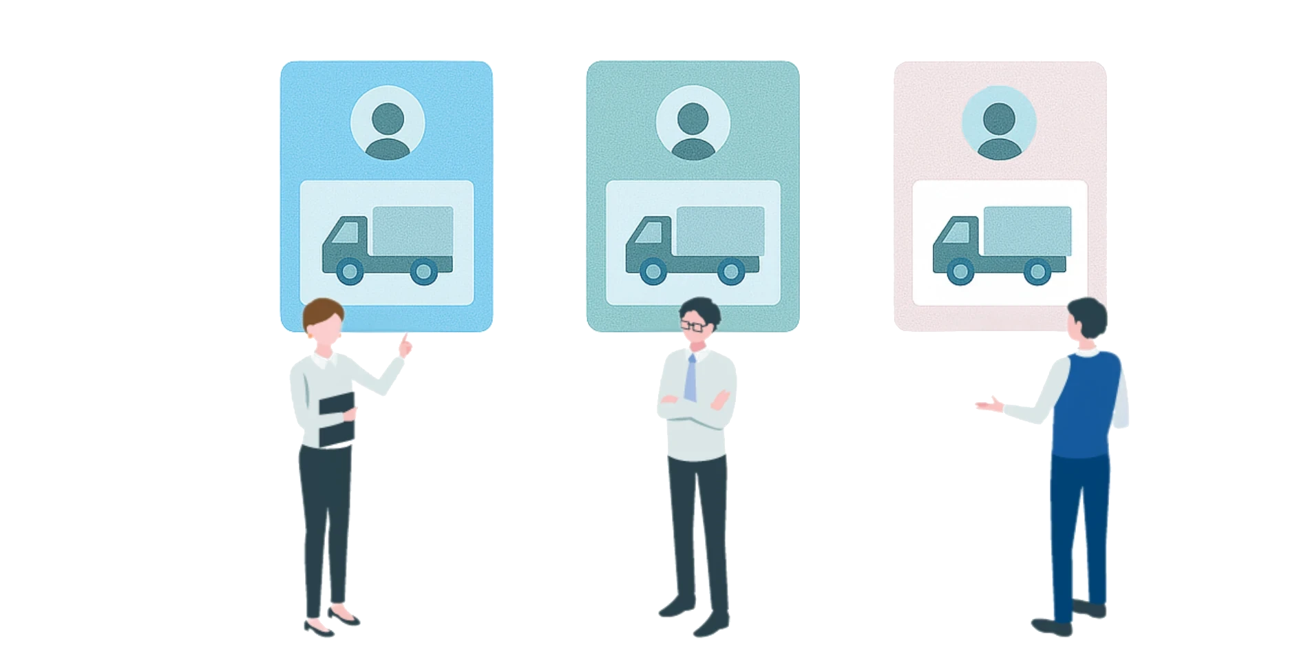 グループ別に運行情報を表示・操作する配車画面